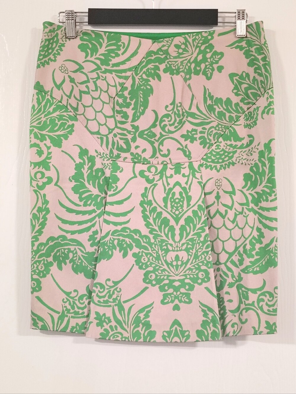 Diane von Furstenberg Harleena Silk Blend Skirt Women's 6 Green / Beige Floral - Picture 1 of 10